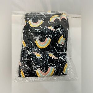 LuLaRoe Black Unicorns & Rainbows Leggings, still in package Tall & Curvy Size